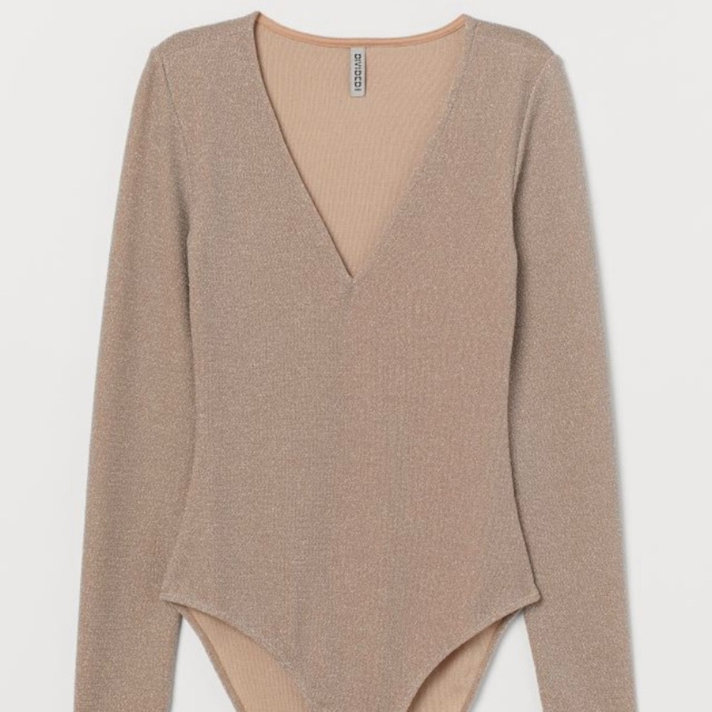 H&M Long-Sleeved Sparkle Bodysuit - XS